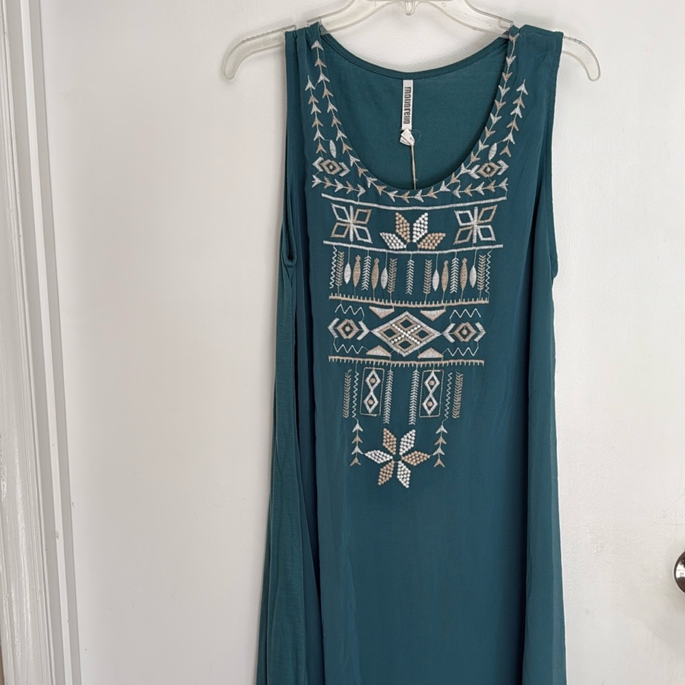 NWT Mono Reno sleeveless dress size sm teal green